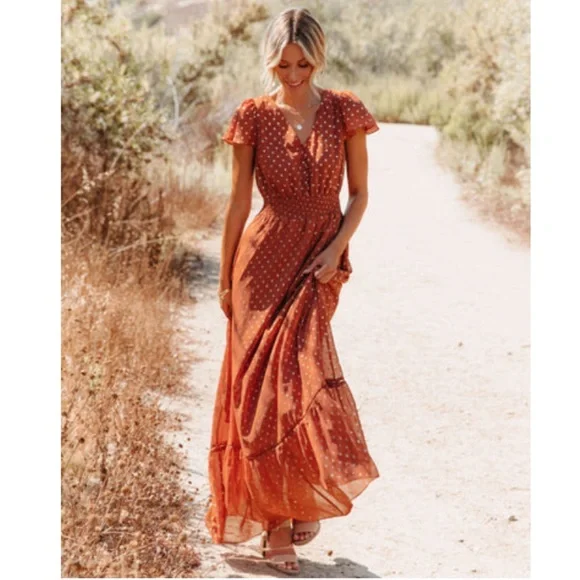 fitted lace wedding dress Women's Dress - Boho Short Sleeve Pink Floral Maxi Dress